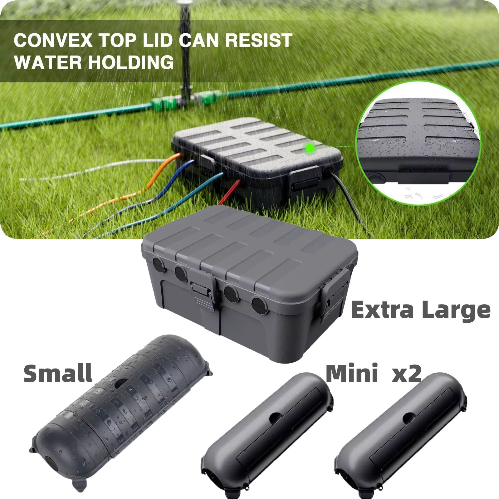Outdoor Power Plug In - 大型耐候性屋外電気ボックスケーブルカバー、延長ケーブル、電源タップ、アングルプラグ、ホリデー照明の保護用