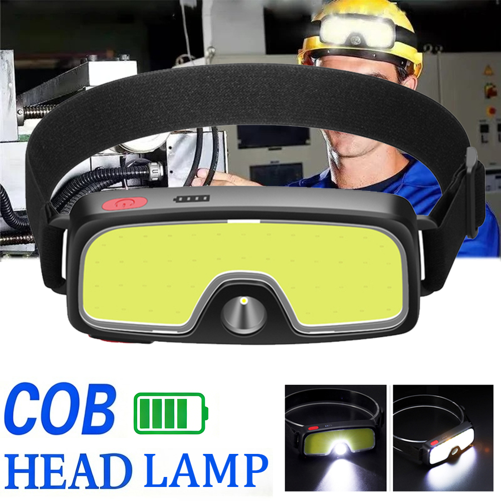 Outdoor Usb Power Bank - 強力な COB ヘッドランプ Type-c/USB 充電式ヘッド懐中電灯内蔵バッテリー屋外釣りキャンプランタン防水トーチ