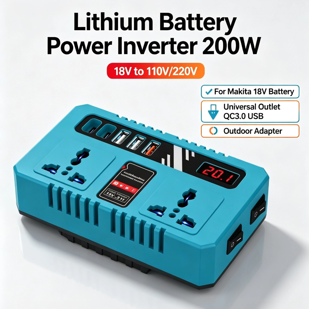 Outdoor Usb Power Adapter - リチウムバッテリーパワーインバーター 200W 18V から 110V 220V