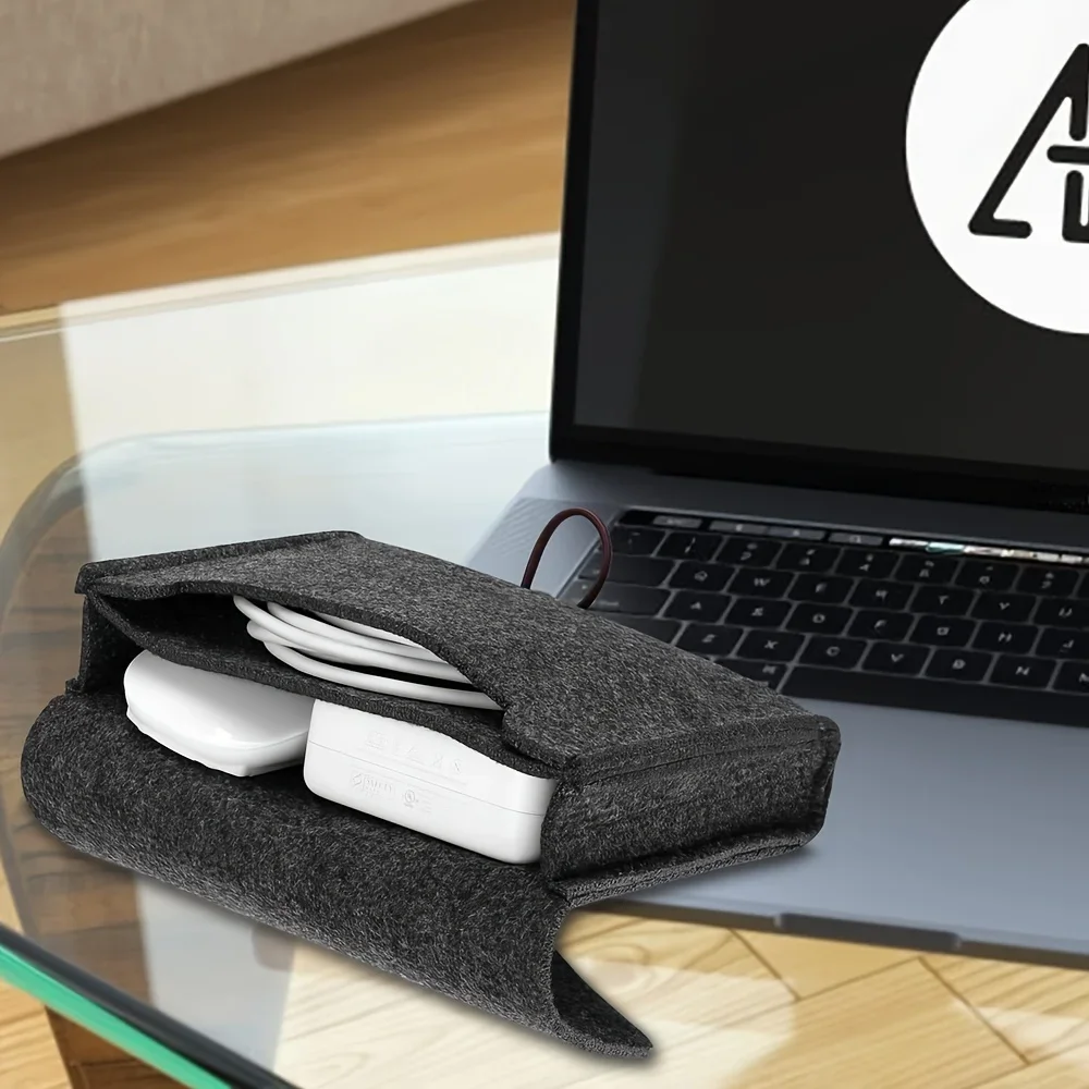Outdoor Usb Power Adapter - ポータブルフェルトケーブルオーガナイザーケース、電源アダプターとUSBケーブル用、旅行用収納