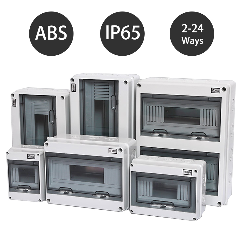 Outdoor Power Box - HTシリーズ接続ボックス 2/3/5/8/12/15/18/24回路対応、PCプラスチック製、屋外用、IP65防水、配電ボックス、スイッチボックス
