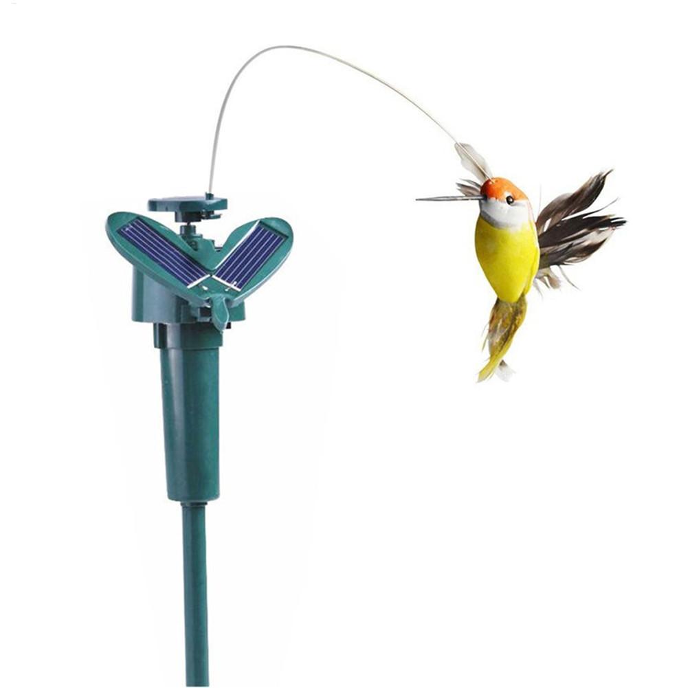 Outdoor Power Stake - 1pc ソーラー回転鳥面白い飛行ハチドリ太陽光発電鳥ステーク自動飛行羽ばたきおもちゃ庭の装飾飾り