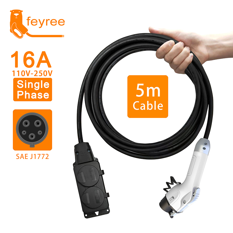 Outdoor Power Plug In - Feyree Type1 16A充電ケーブル EUソケット付き屋外電源ステーション 電気自動車サイドディスチャージプラグ EV（V2L対応車が必要）