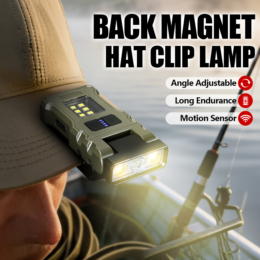 Outdoor Usb Power Bank - 400LM USB C ヘッドランプ、磁気クリップオン充電式ワークライト、500mAh バッテリー、屋外および屋内用防水懐中電灯