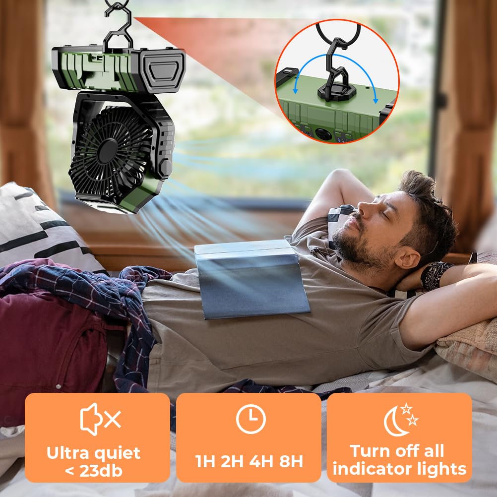 キャンプファン 20000mAh バッテリー駆動ファン 充電 - Outdoor Power With Timer のレビューと価格