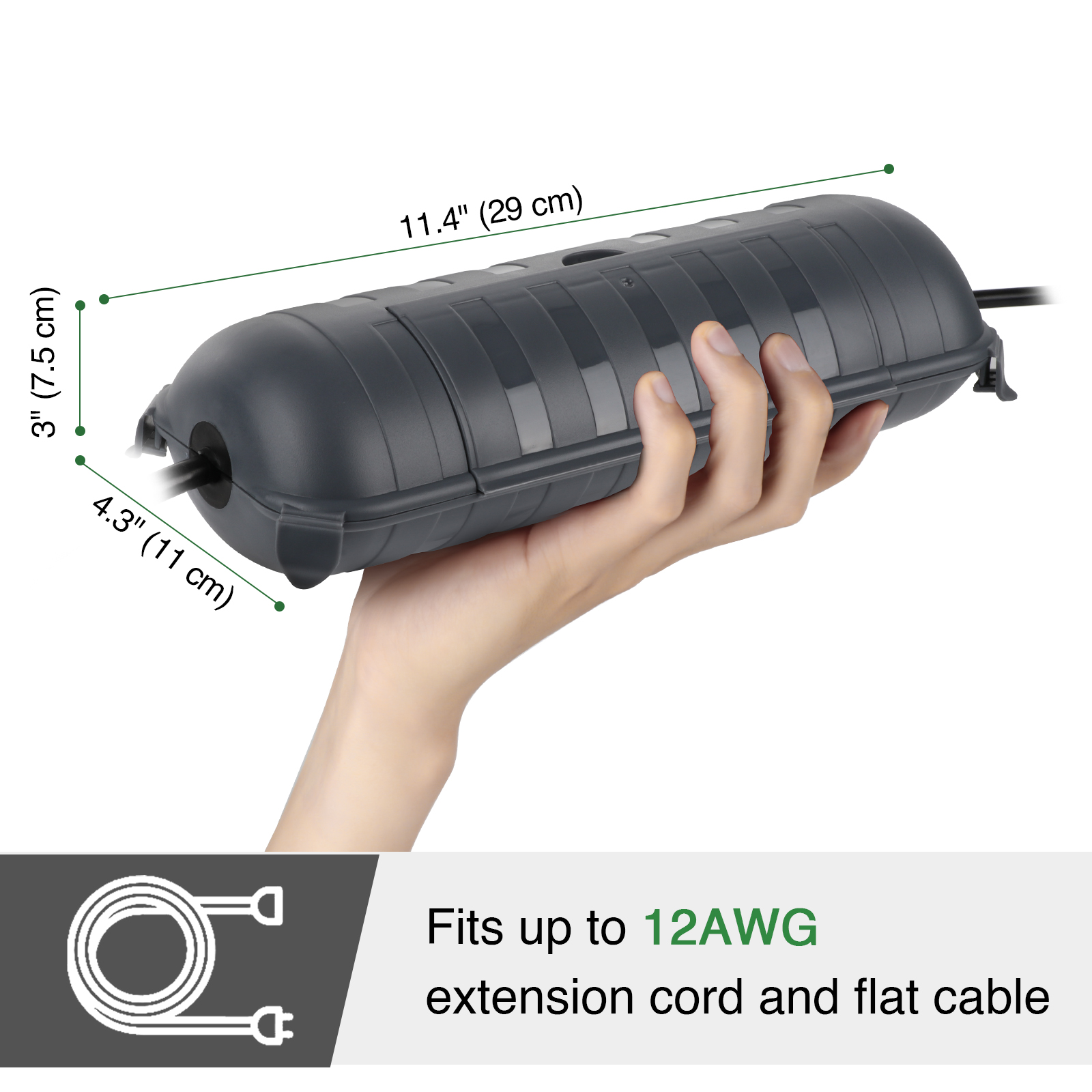 大型耐候性屋外電気ボックスケーブルカバー、延長ケーブル、電源 - Outdoor Power Plug In のレビューと価格