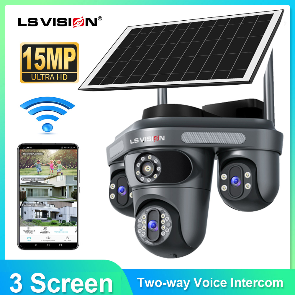 LS VISION マルチレンズ 3画面 WiFi屋外セキュ - Outdoor Power Monitor のレビューと価格