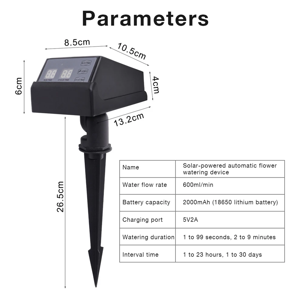 新しい太陽光発電灌漑タイマー自動屋外庭園散水システム 200 - Outdoor Power With Timer のレビューと価格