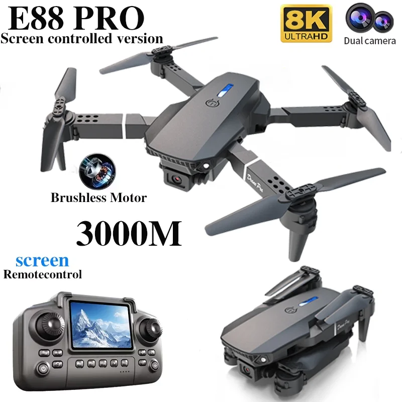 プロフェッショナルE88 PROドローン、スクリーン付き8K - Outdoor Power Box のレビューと価格