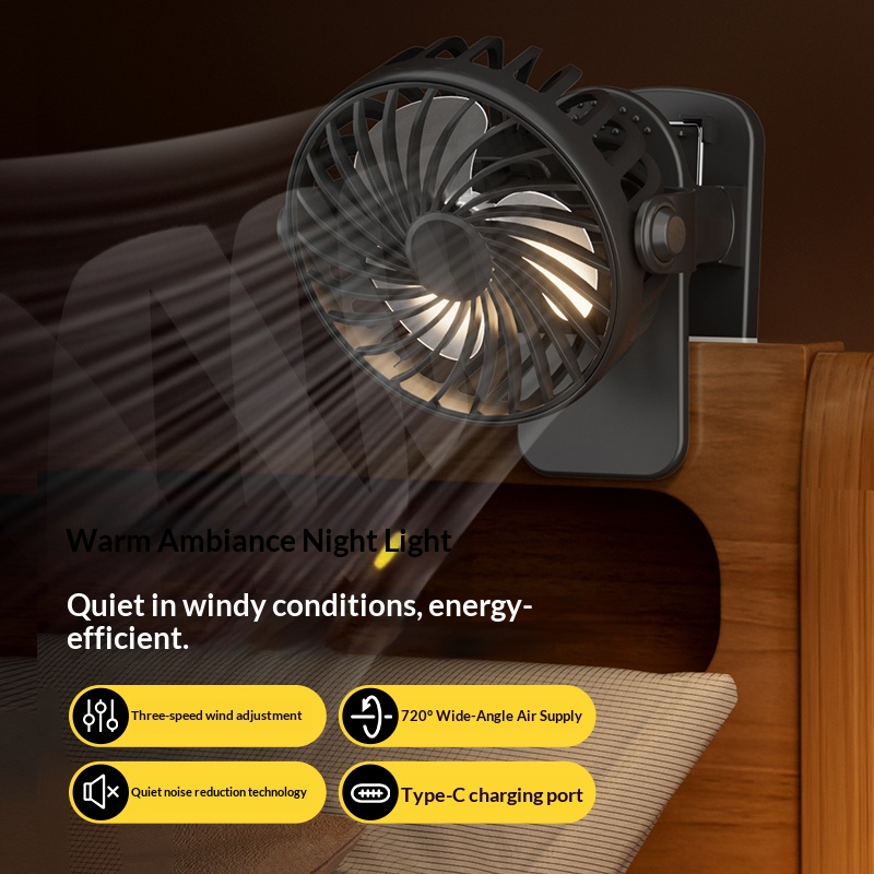 パーソナルクリップファン 720度回転ヘッド ソフトナイトラ - Outdoor Power With Timer のレビューと価格