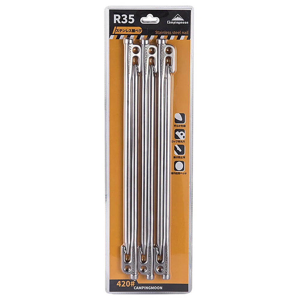 キャンプムーン-頑丈なステンレス鋼のテント,フックと穴のある - Outdoor Power Stake のレビューと価格