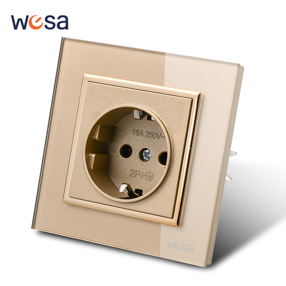 Wesa-クリスタル強化ガラスパネル,壁に埋め込まれた金のソ - Outdoor Power Outlet のレビューと価格