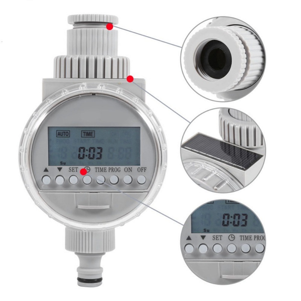 庭の灌漑コントローラー用 太陽光発電自動散水タイマー LCD - Outdoor Power With Timer のレビューと価格
