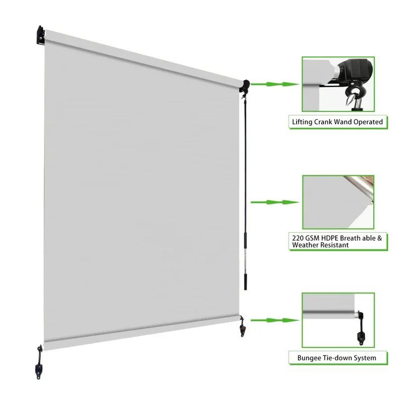 2026年高品質バッテリー駆動の防風・防水屋外用ローラーブラ - Outdoor Power Blinds のレビューと価格
