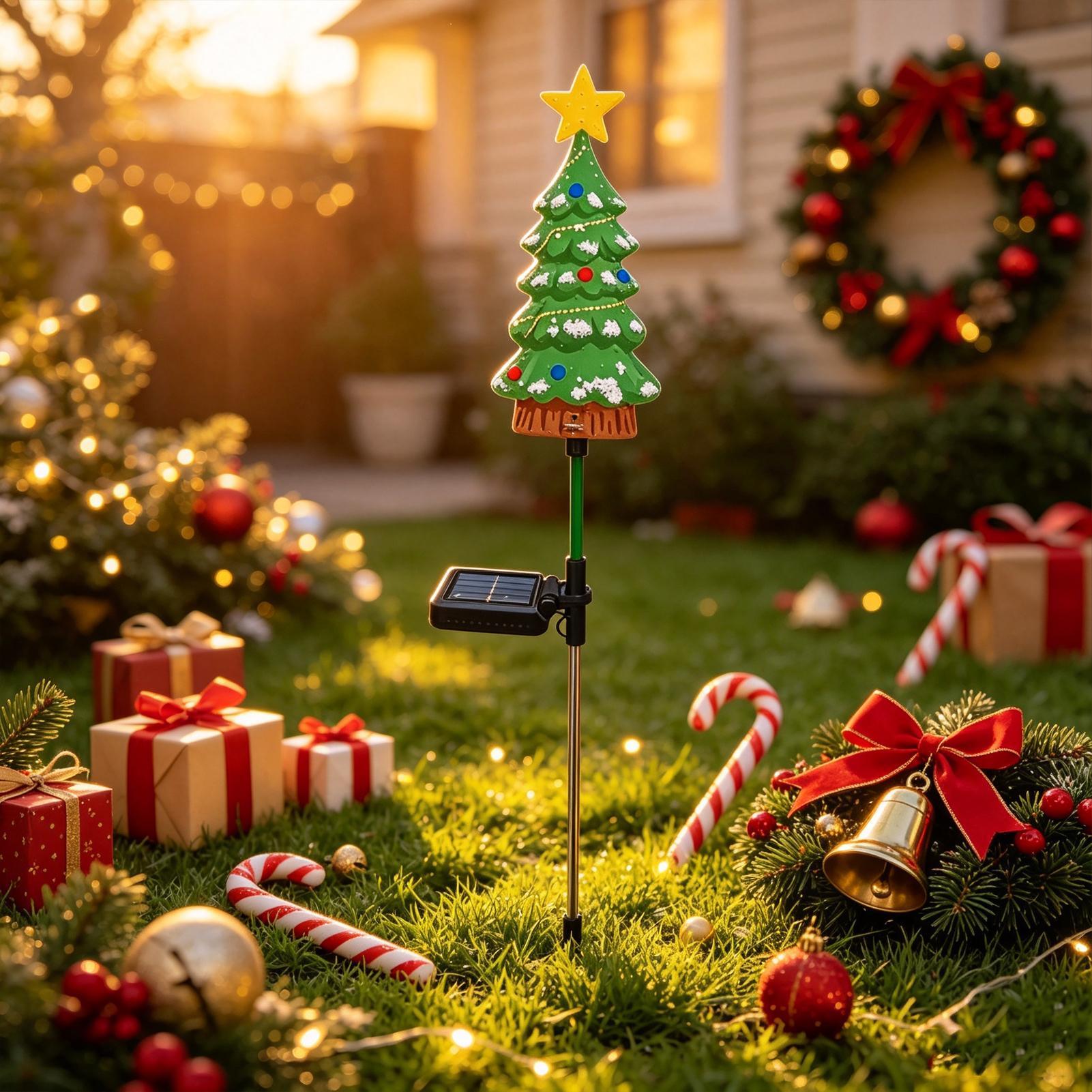 屋外用クリスマスツリーLEDライト、防水仕様、ソーラー充電式 - Outdoor Power Stake のレビューと価格