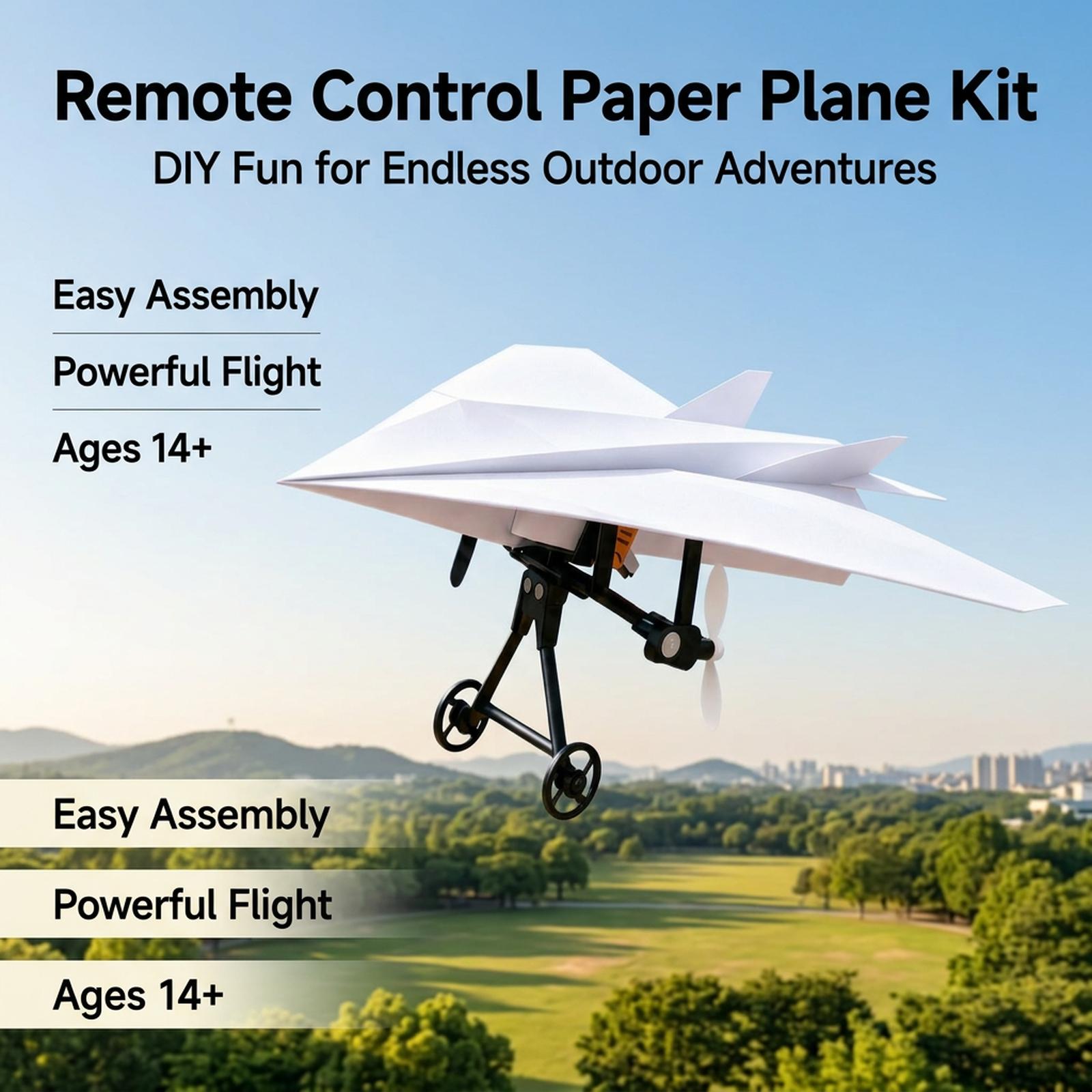 リモコンで操作できる紙飛行機、電動キット、DIYで組み立て可 - Outdoor Power Kit のレビューと価格