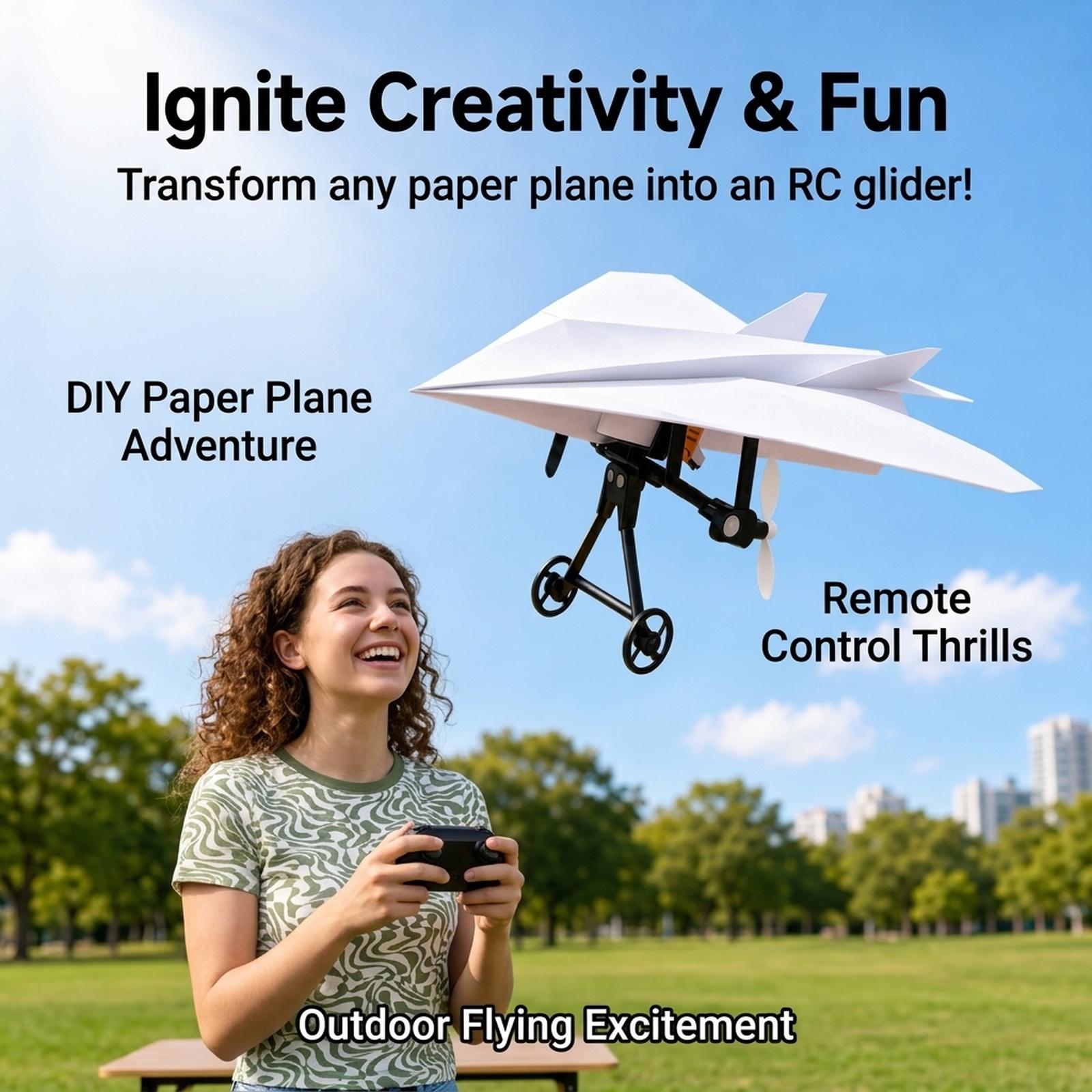 リモコンで操作できる紙飛行機、電動キット、DIYで組み立て可 - Outdoor Power Kit のレビューと価格