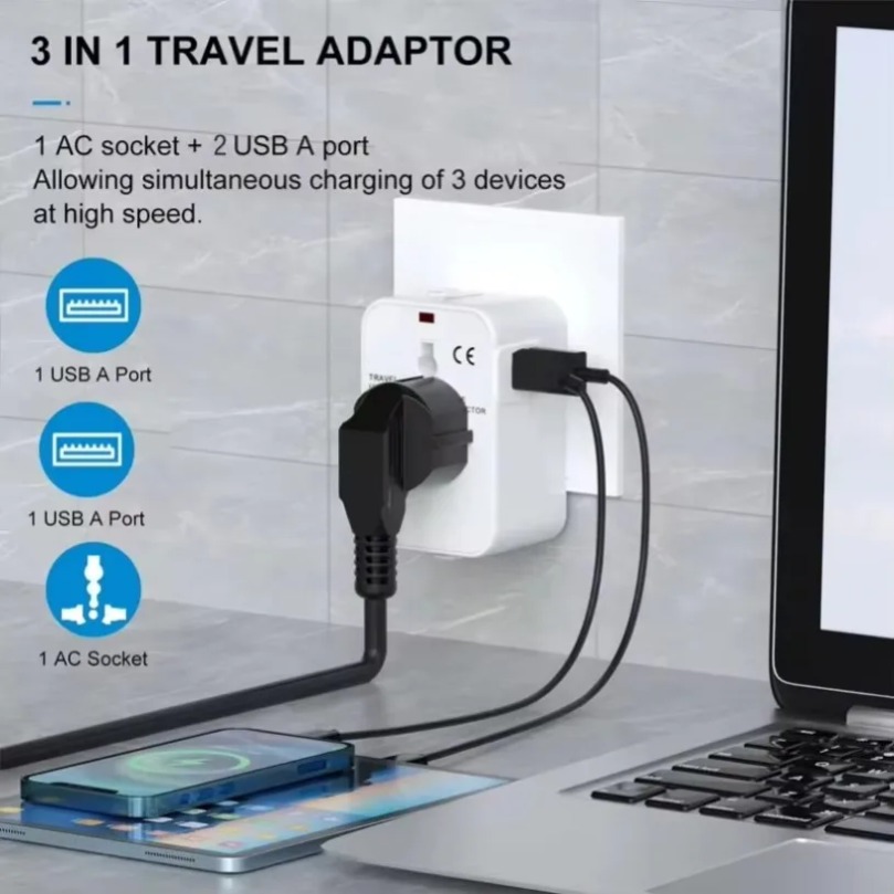折りたたみ式ユニバーサル旅行用電源アダプター EU UK U - Outdoor Usb Power Adapter のレビューと価格