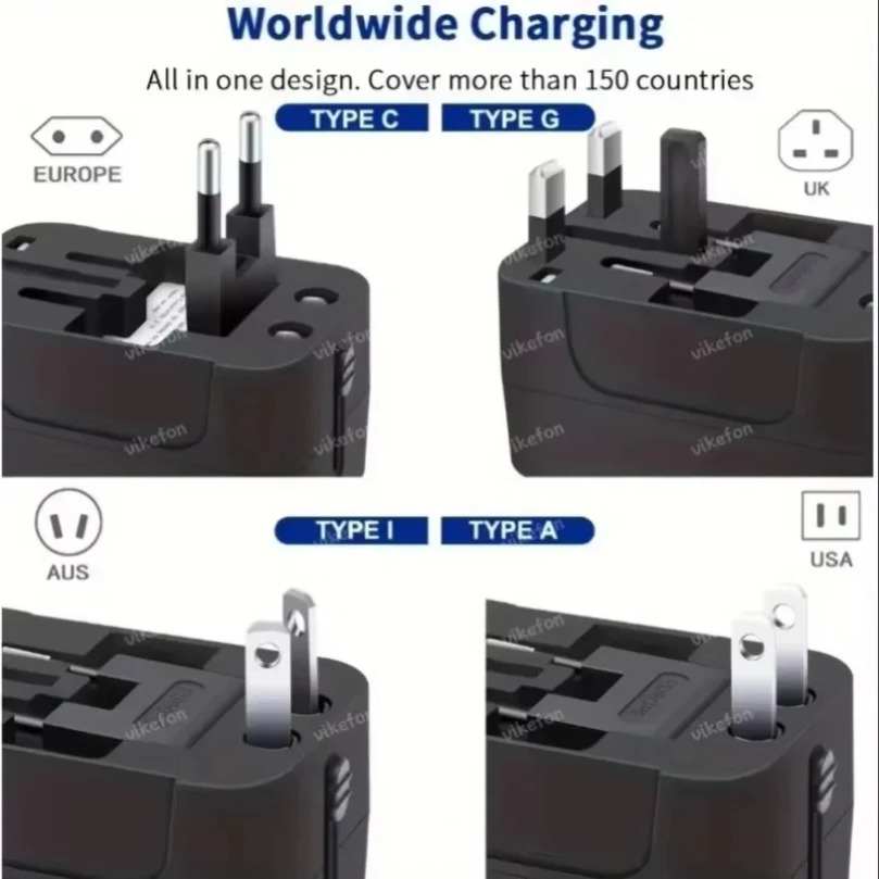 折りたたみ式ユニバーサル旅行用電源アダプター EU UK U - Outdoor Usb Power Adapter のレビューと価格