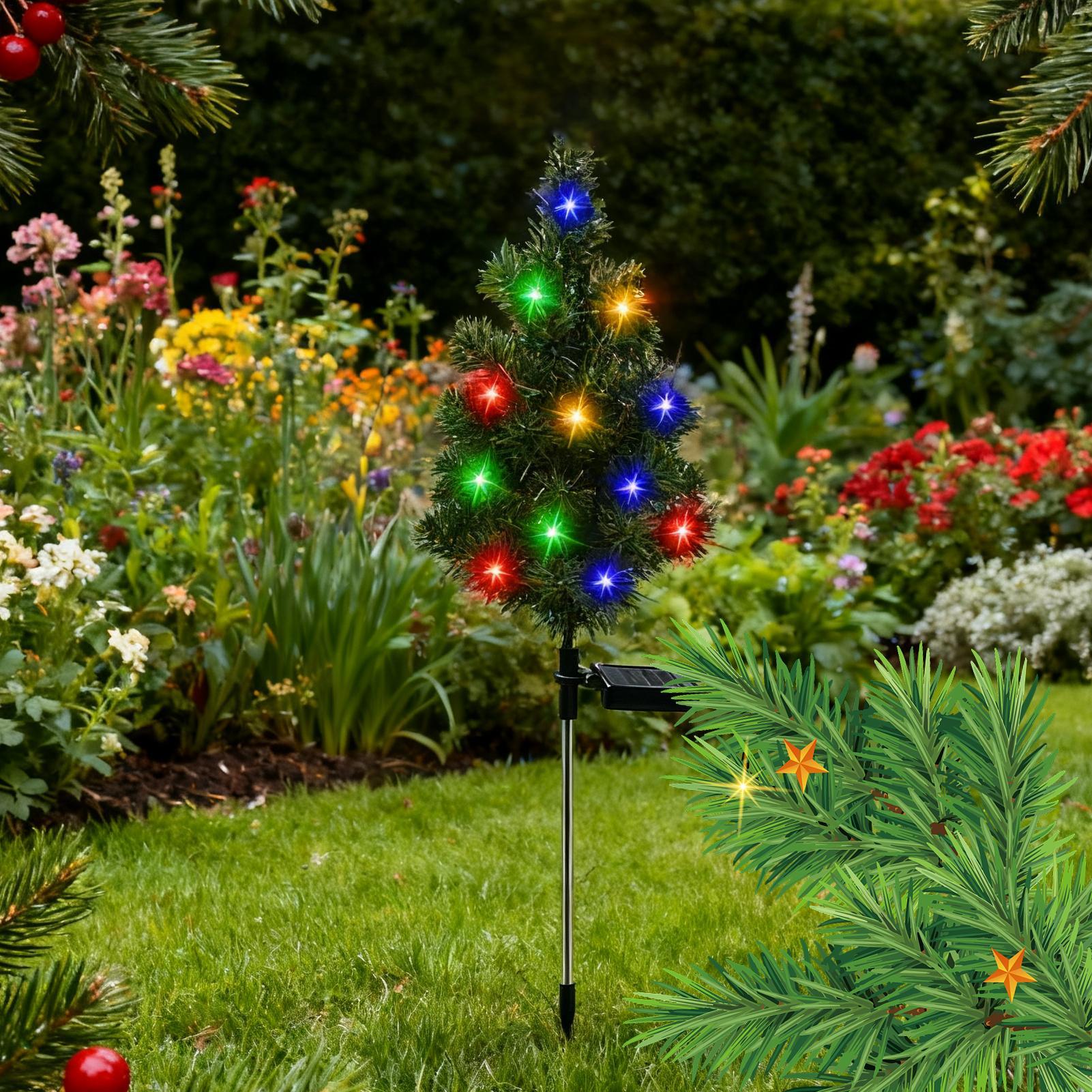 ソーラーパワークリスマスツリー屋外装飾、杭付きLEDソーラー - Outdoor Power Stake のレビューと価格