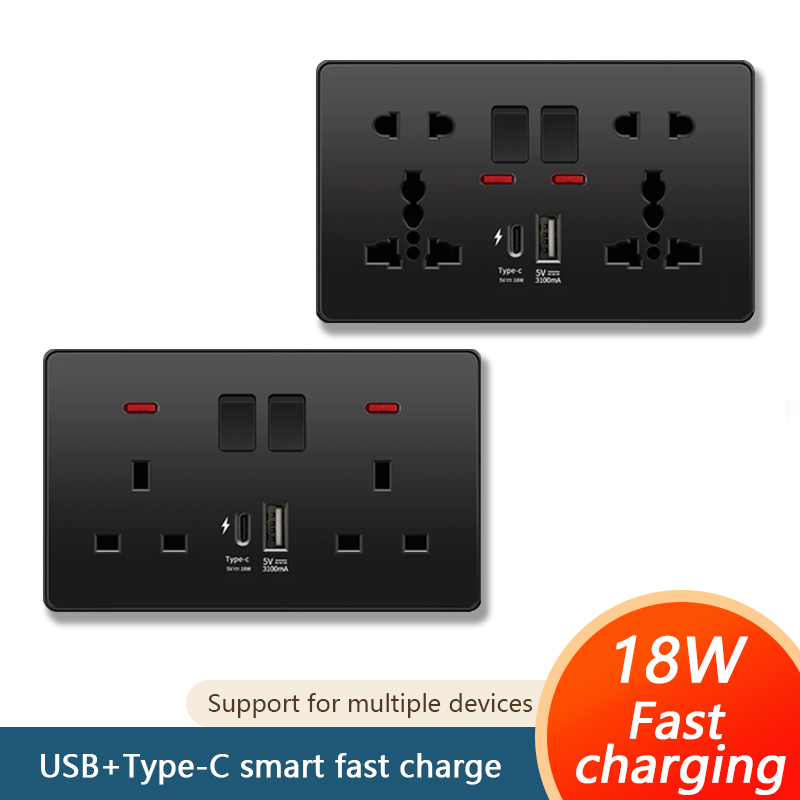 ユニバーサル18W急速充電対応タイプC壁コンセント220V電 - Outdoor Power Outlet のレビューと価格