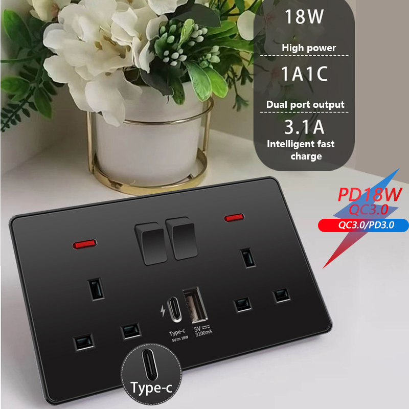 ユニバーサル18W急速充電対応タイプC壁コンセント220V電 - Outdoor Power Outlet のレビューと価格