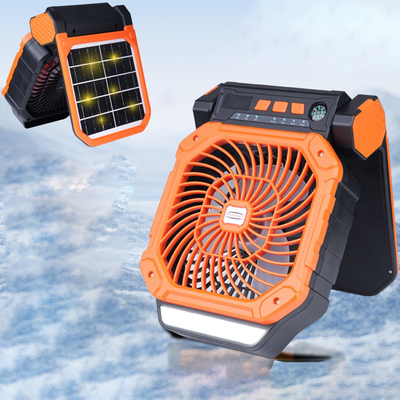 ソーラー充電式屋外ファン USB充電 キャンプファン 90度 - Outdoor Power With Timer のレビューと価格